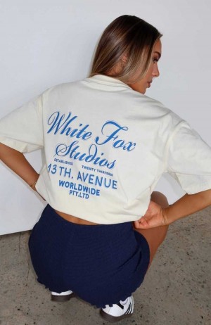 White Fox 13th Avenue Oversized Tee Off White | SQDIVX-286