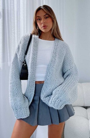 White Fox A Little Too Much Knit Cardigan Grey Marle | WYLJHN-781