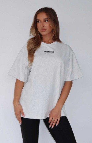 White Fox All I've Got Oversized Tee Grey Marle | XCSTMU-356