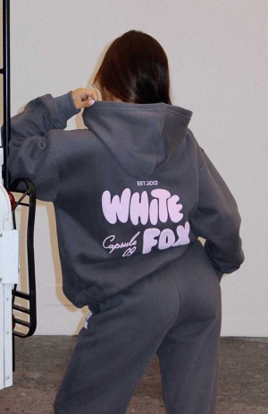 White Fox Capsule 9 Star Of The Moment Oversized Hoodie Volcanic | OFBGCR-728