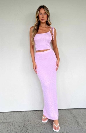 White Fox Carrying Your Love Maxi Skirt Pink | BGPMKJ-368