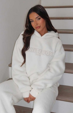 White Fox Don't Lose Me Oversized Hoodie Off White | SUTJVG-235