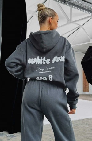 White Fox Era 8 Oversized Hoodie Fossil | IKESTF-657