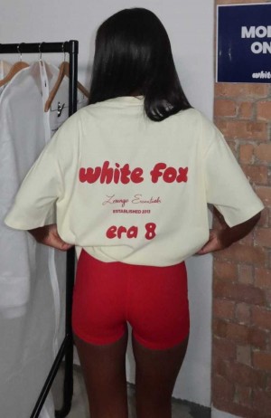 White Fox Era 8 Oversized Tee Cherry Cream | AQRLKO-625