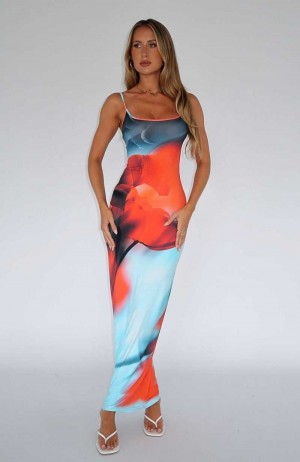 White Fox Feeling The Heat Maxi Dress Imperial Sapphire | GYPIEB-489