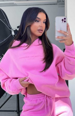 White Fox Future Forward Oversized Hoodie Candy Pink | RTLANQ-453