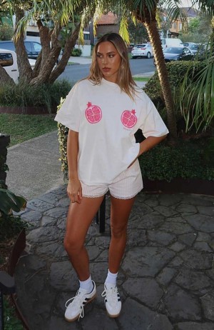 White Fox Gave You My All Oversized Tee White | FDUAKI-984