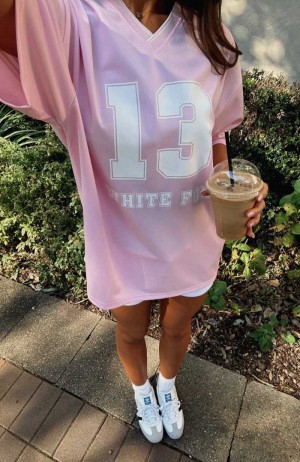 White Fox Go For The Shot Oversized Jersey Pink | YVINFH-437