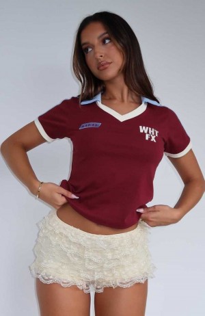 White Fox I'll Always Care Baby Jersey Burgundy | ZLRJXW-358