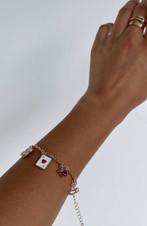 White Fox Jamie Bracelet Gold/Red | MXVWFP-483