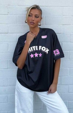 White Fox Just Get Along Oversized Jersey Charcoal | XNAISV-675