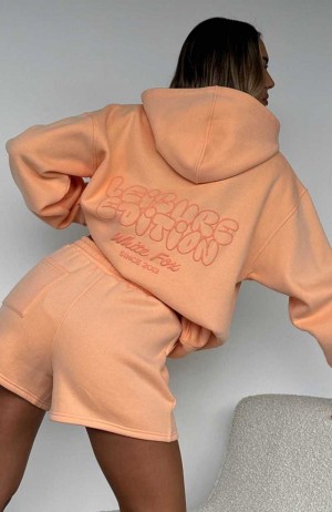 White Fox Leisure Edition Oversized Hoodie Peach | YBTFEQ-918