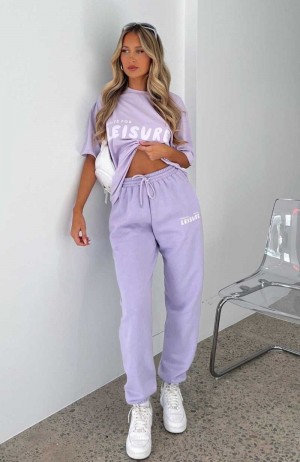 White Fox Leisure Series Sweatpants Lavender | APEGRC-178