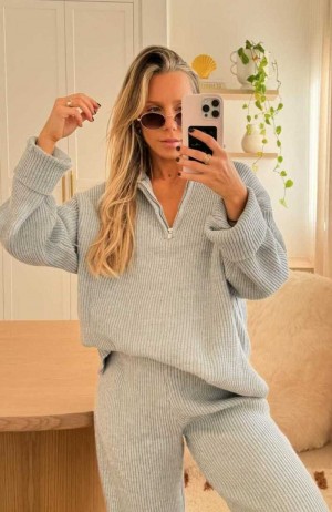 White Fox Let's Get Cosy Knit Sweater Grey Marle | EPWZNV-972