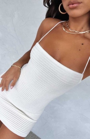 White Fox Loved By You Crochet Mini Dress White | WCVAZE-482