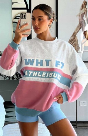 White Fox Make It Global Oversized Sweater Berry Splice | RDYIQP-146