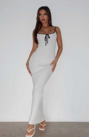 White Fox My Fair Lady Maxi Dress Off White | UNYCVQ-684