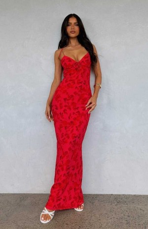 White Fox New Beginnings Maxi Dress Raspberry Delight | BVLIZK-139