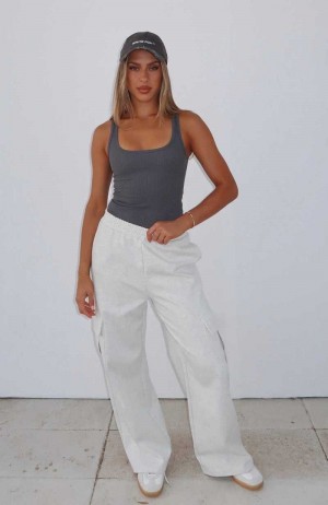 White Fox No Reason To Cry Track Pants Grey Marle | XPTAJW-127