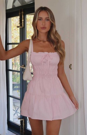 White Fox She's Taken Mini Dress Pink | ZEUBSJ-136