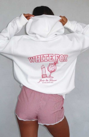 White Fox Small Joys Oversized Hoodie White | NDPIBE-375