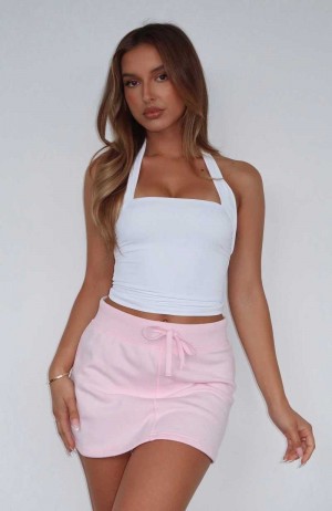 White Fox Sneak Peak Mini Skirt Baby Pink | PGENZY-048