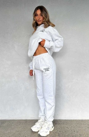 White Fox Sport Edition Sweatpants Grey Marle | CMDIGY-935