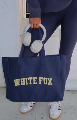 White Fox Stepping Out Tote Bag Navy | ZLIYFE-498