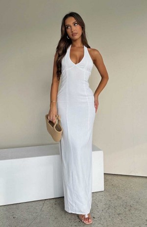 White Fox Sun Kissed Glow Maxi Dress White | ODQZKB-025