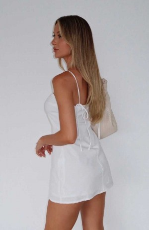 White Fox Take You Dancing Mini Dress White | VORLIH-486