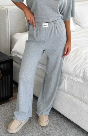 White Fox Tell You Everything Pyjama Pants Grey Marle | YSTKMX-102