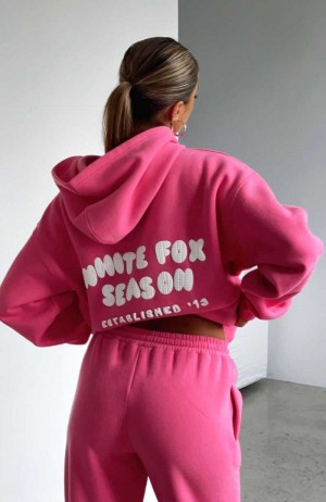 White Fox The Main Season Oversized Hoodie Hot Pink | XNHIPZ-178