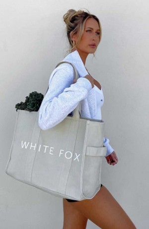 White Fox White Fox Tote Bag Beige | TRZVSM-954