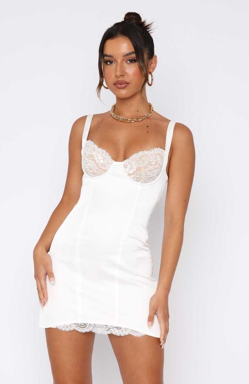 White Fox Admire You Mini Dress White | ACIGHJ-160