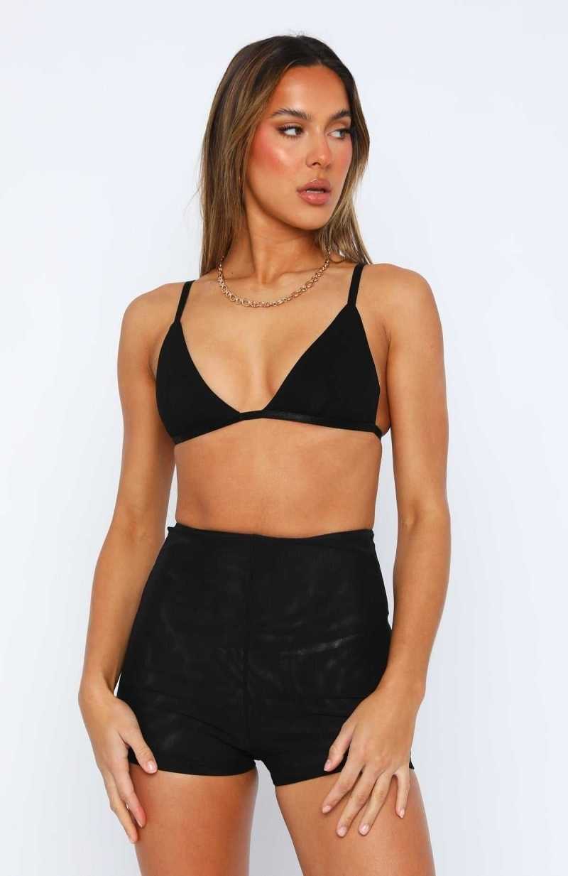 White Fox All For Nothing Bralette Black | LFKWVB-418