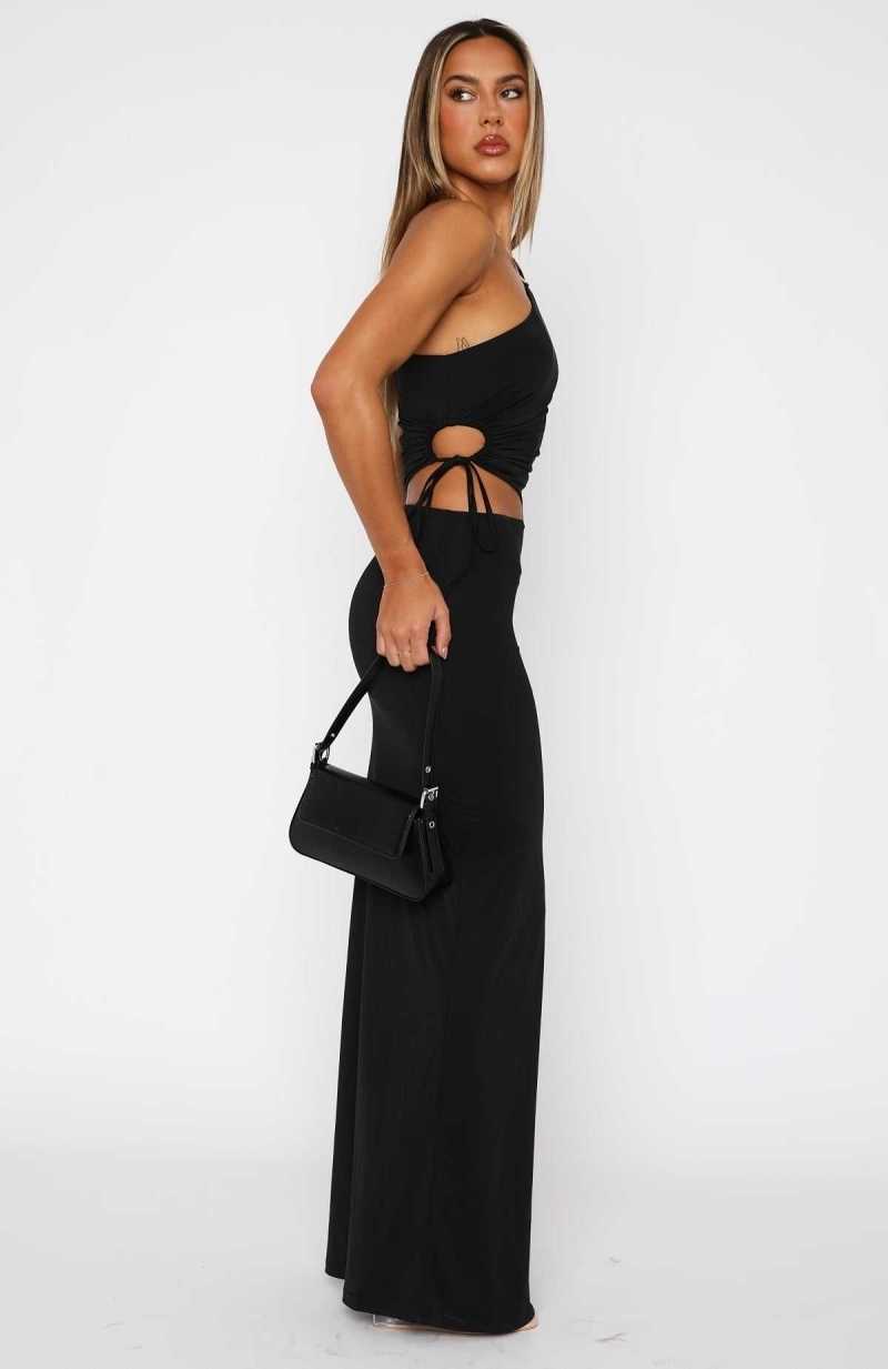 White Fox All Inclusive Maxi Dress Black | BHAKUL-846