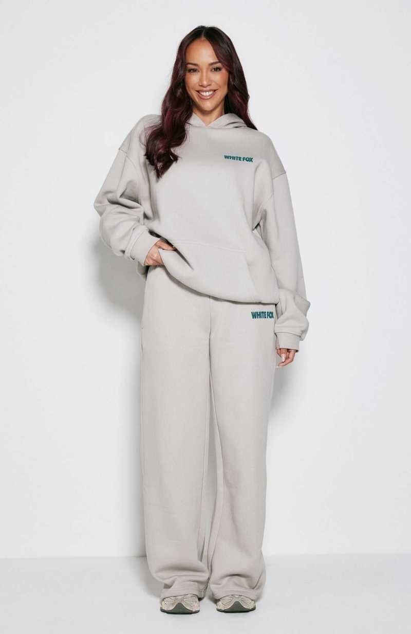 White Fox Always Blessed Wide Leg Sweatpants Moon | RGXQOZ-504