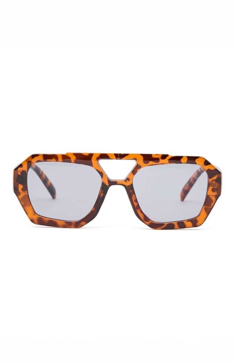 White Fox Always Vibing Sunglasses Tortoise/Blue | YOSXLJ-089