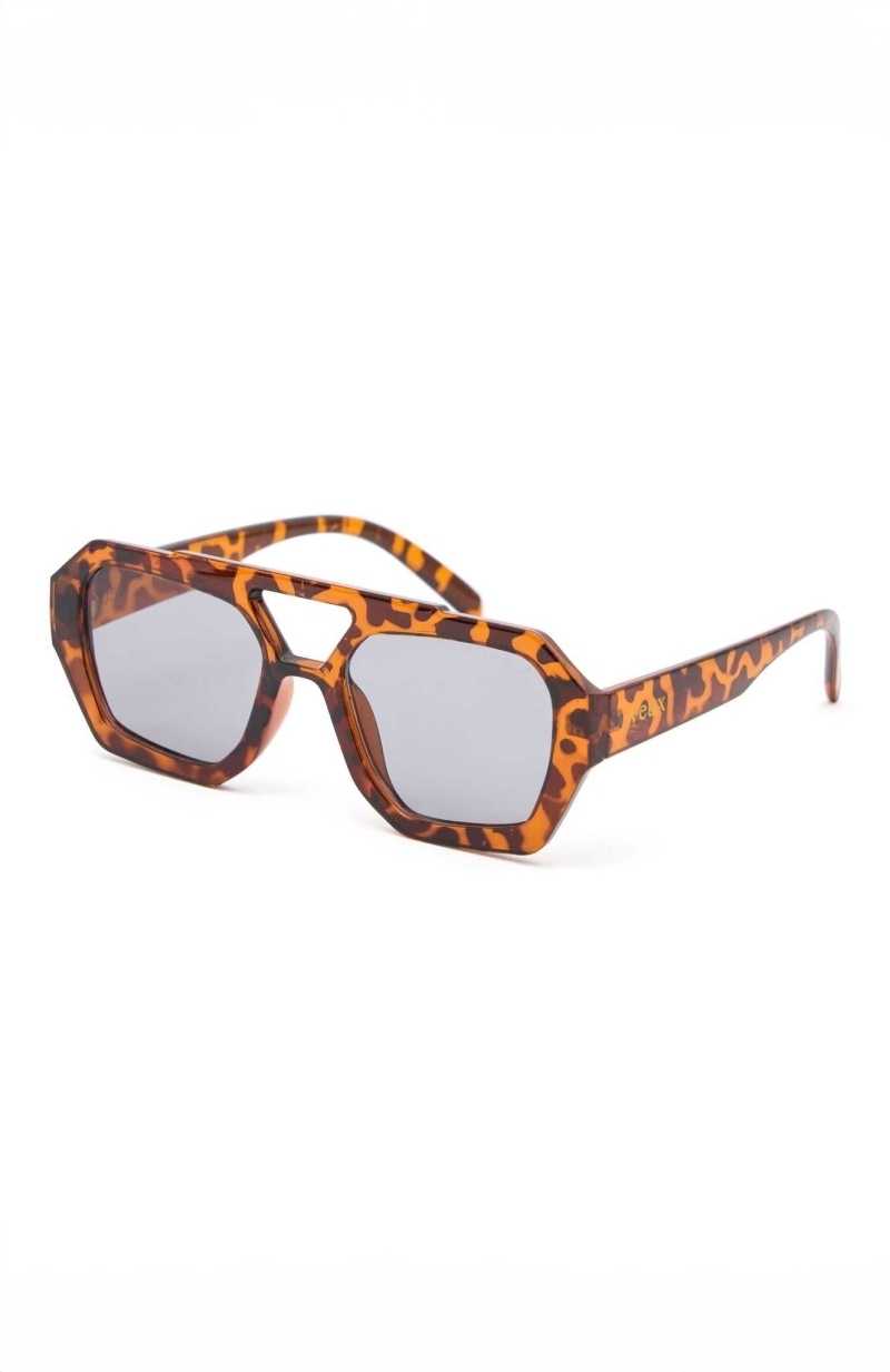 White Fox Always Vibing Sunglasses Tortoise/Blue | YOSXLJ-089