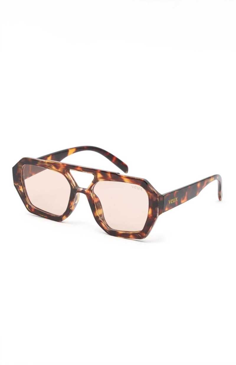 White Fox Always Vibing Sunglasses Tortoise/Brown | TULXCE-648