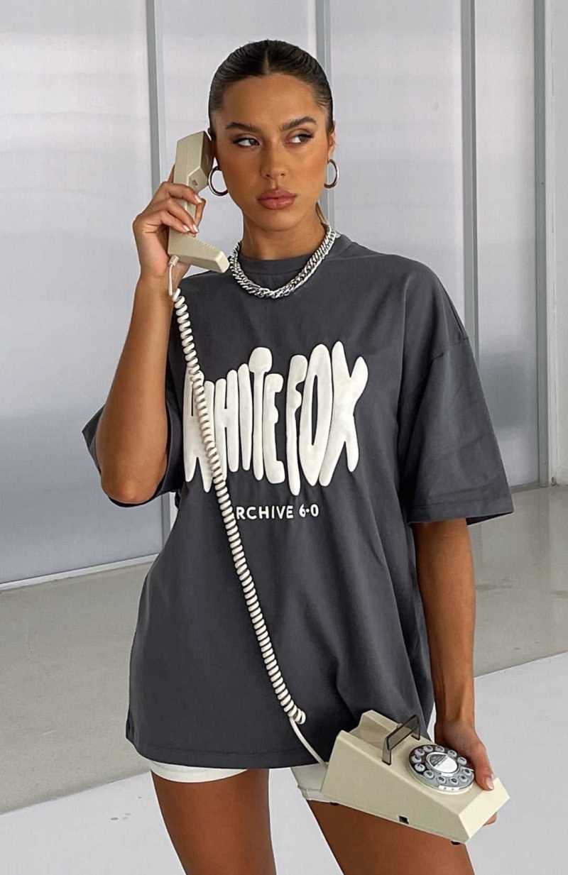 White Fox Archive 6.0 Oversized Tee Ash | FCMGHR-851