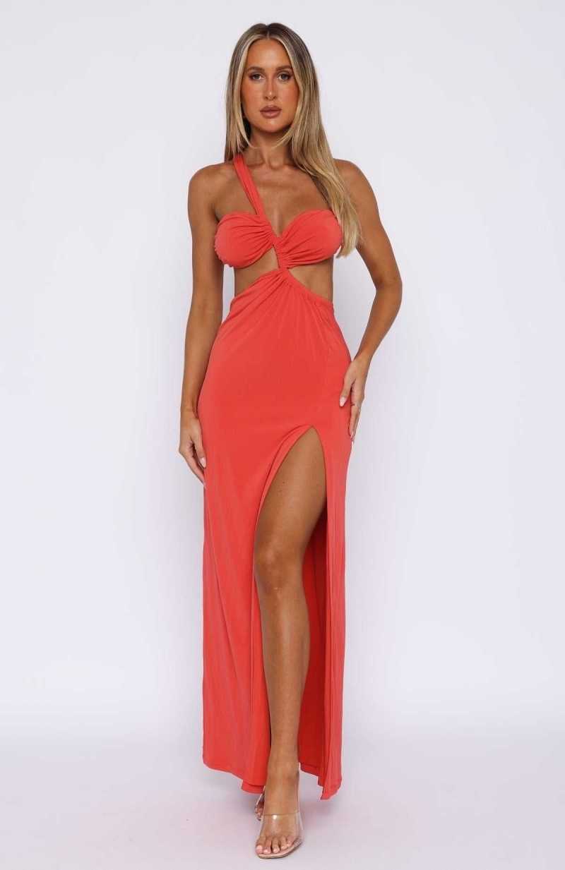 White Fox As She Should Maxi Dress Blood Orange | OVBARE-497