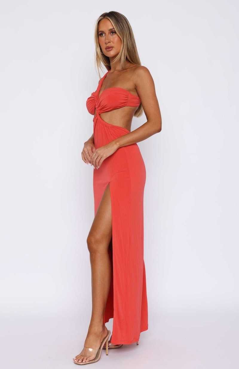 White Fox As She Should Maxi Dress Blood Orange | OVBARE-497