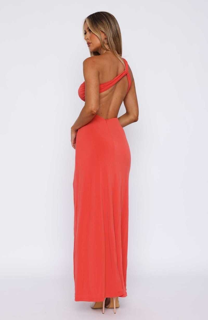 White Fox As She Should Maxi Dress Blood Orange | OVBARE-497