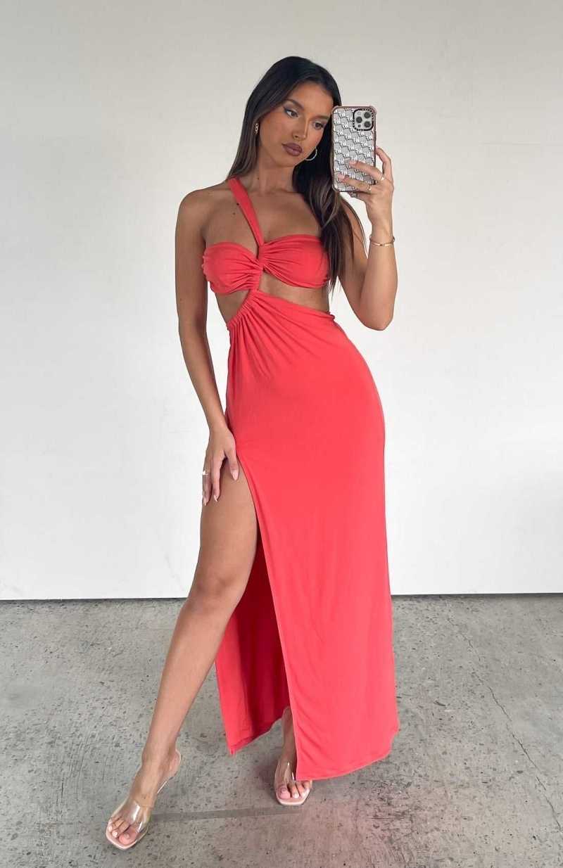 White Fox As She Should Maxi Dress Blood Orange | OVBARE-497