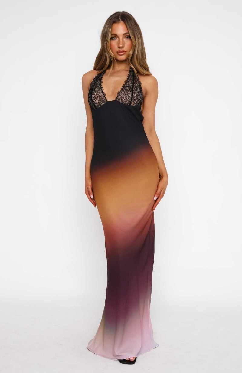 White Fox Beyond The Stars Maxi Dress Auburn Ombre | WEBXVM-502