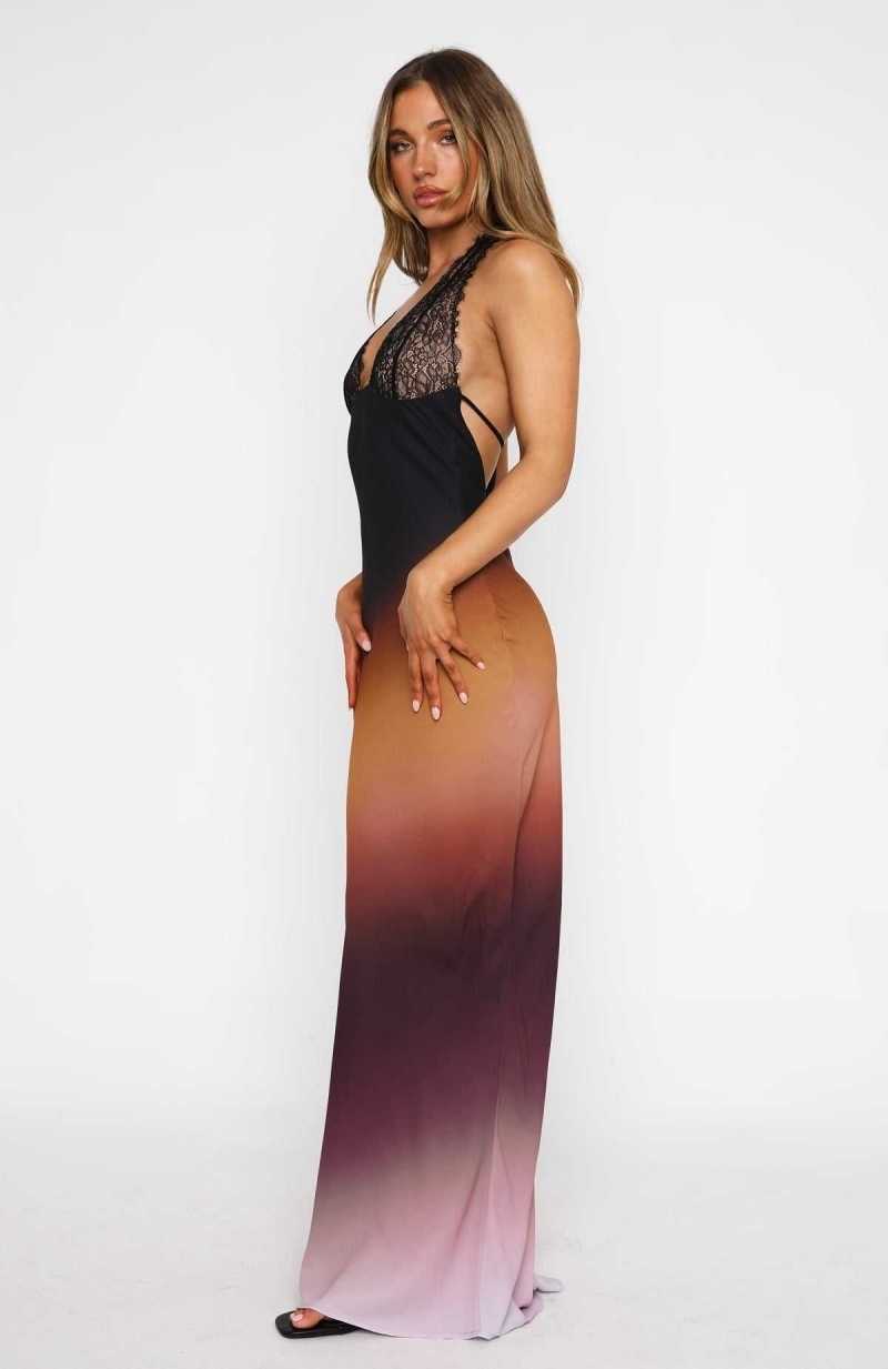 White Fox Beyond The Stars Maxi Dress Auburn Ombre | WEBXVM-502