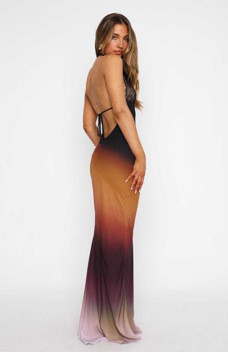 White Fox Beyond The Stars Maxi Dress Auburn Ombre | WEBXVM-502