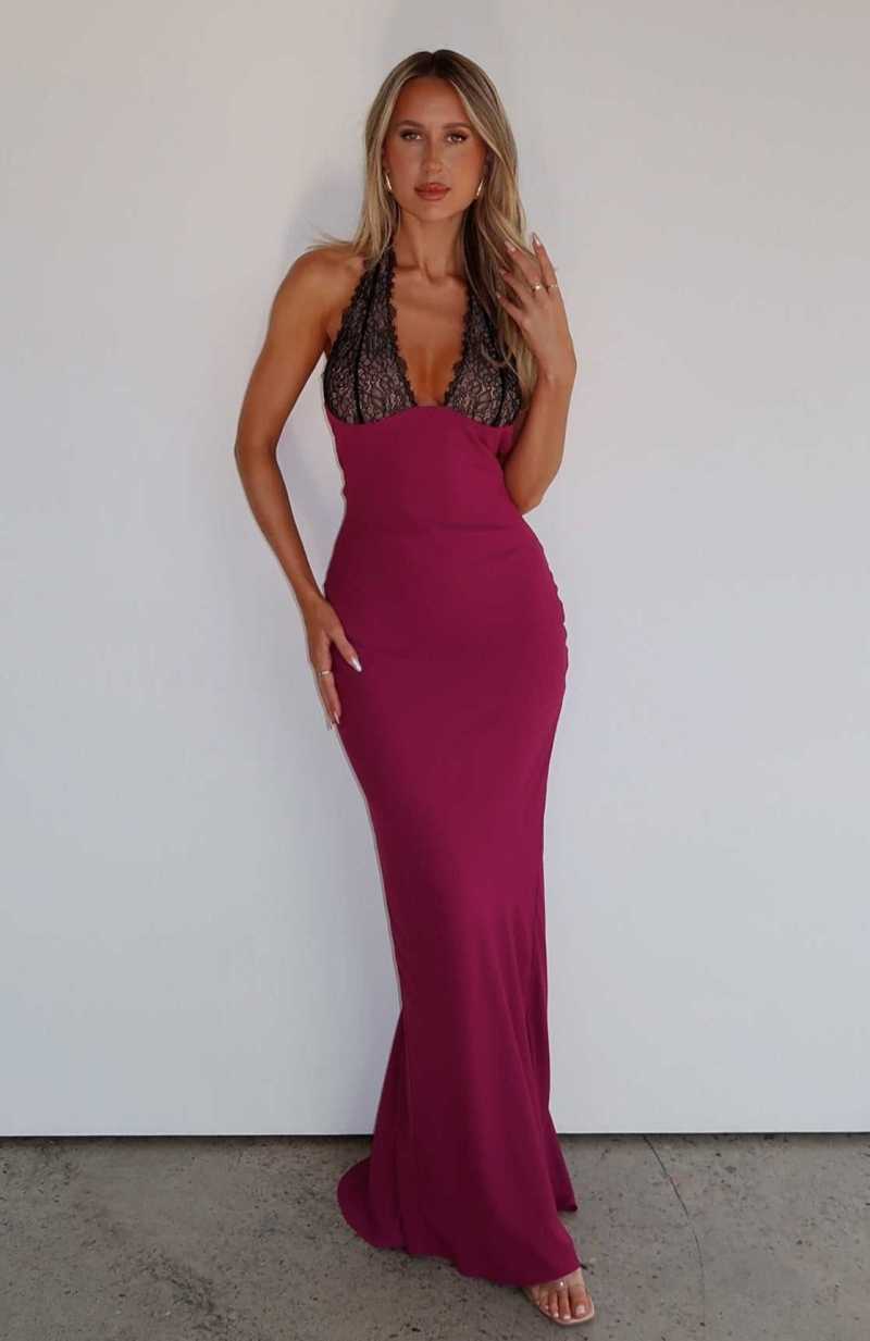 White Fox Beyond The Stars Maxi Dress Plum | HOUVTE-258