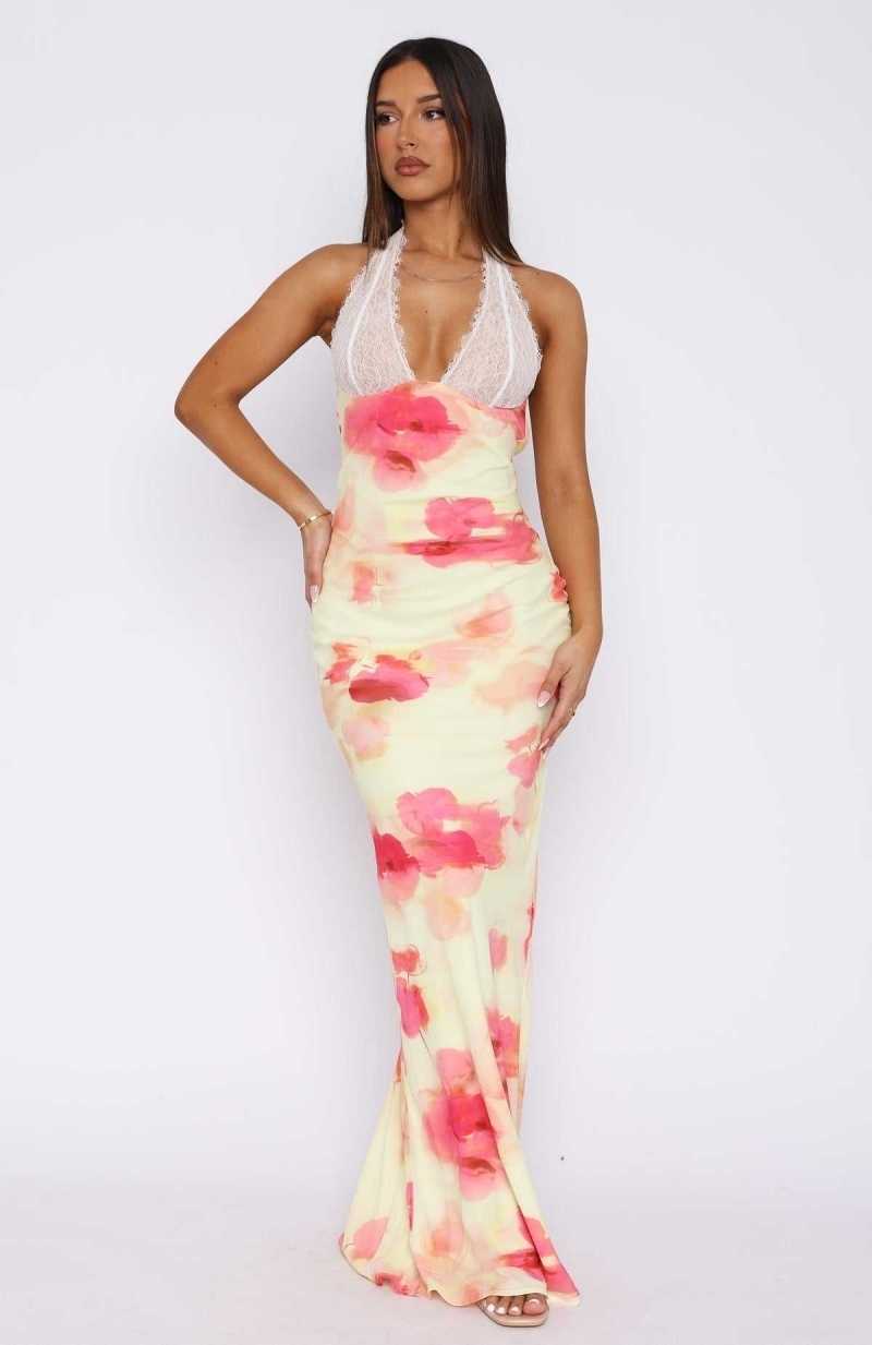 White Fox Beyond The Stars Maxi Dress Summer Sun | ZPGYNW-376